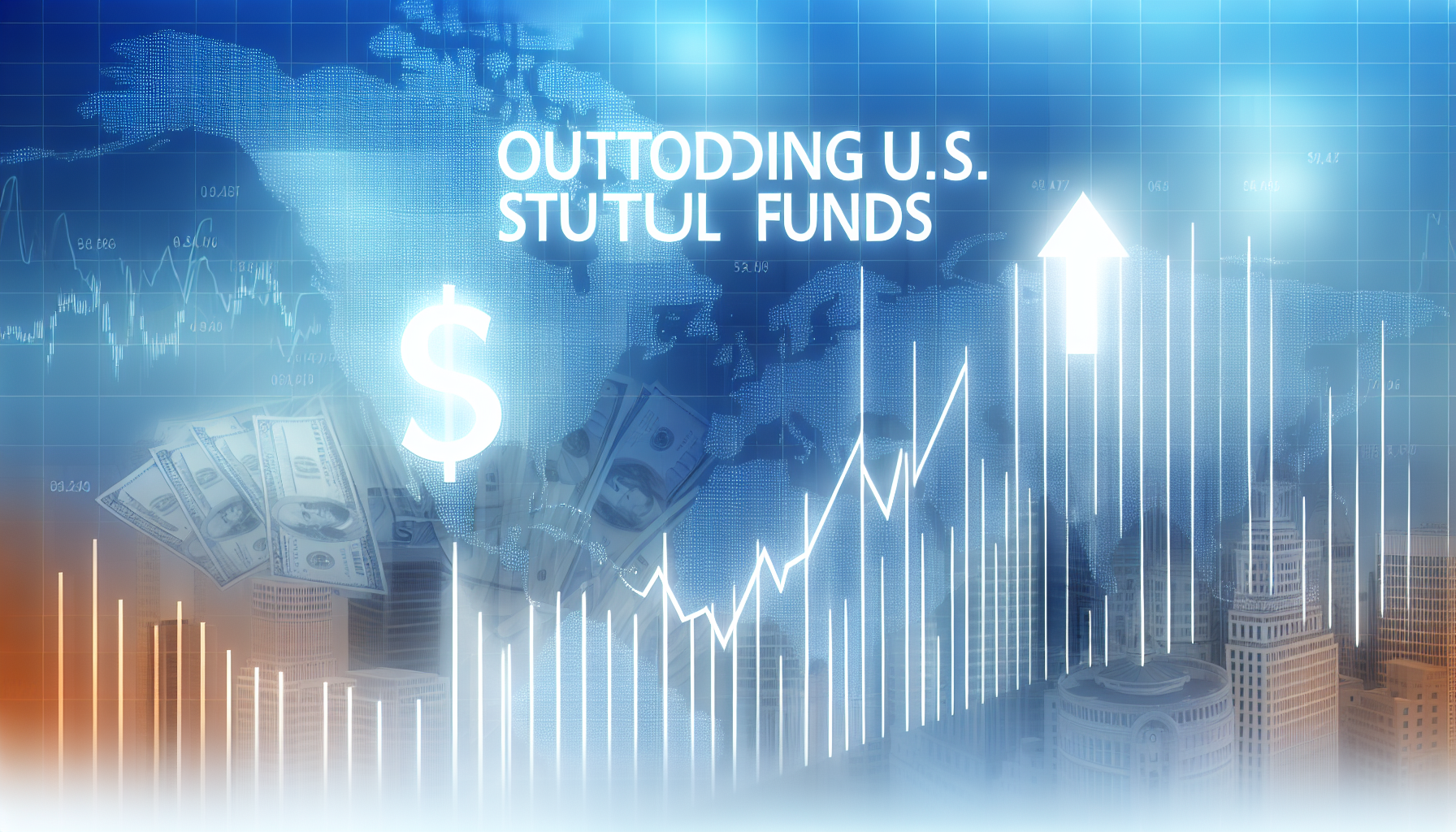 Ein detailliertes Bild hervorragender US-Aktienfonds. Zeigen Sie verschiedene gängige Investmentsymbole, wie Aufwärtstrend-Diagramme, Dollarzeichen sowie Finanzgebäude wie Börsen oder Banken. Die Atmosphäre der Szene sollte Wachstum, Wohlstand und Sicherheit vermitteln. Bitte vermeiden Sie spezifische Bezüge oder Logos einzelner Unternehmen oder Marken.