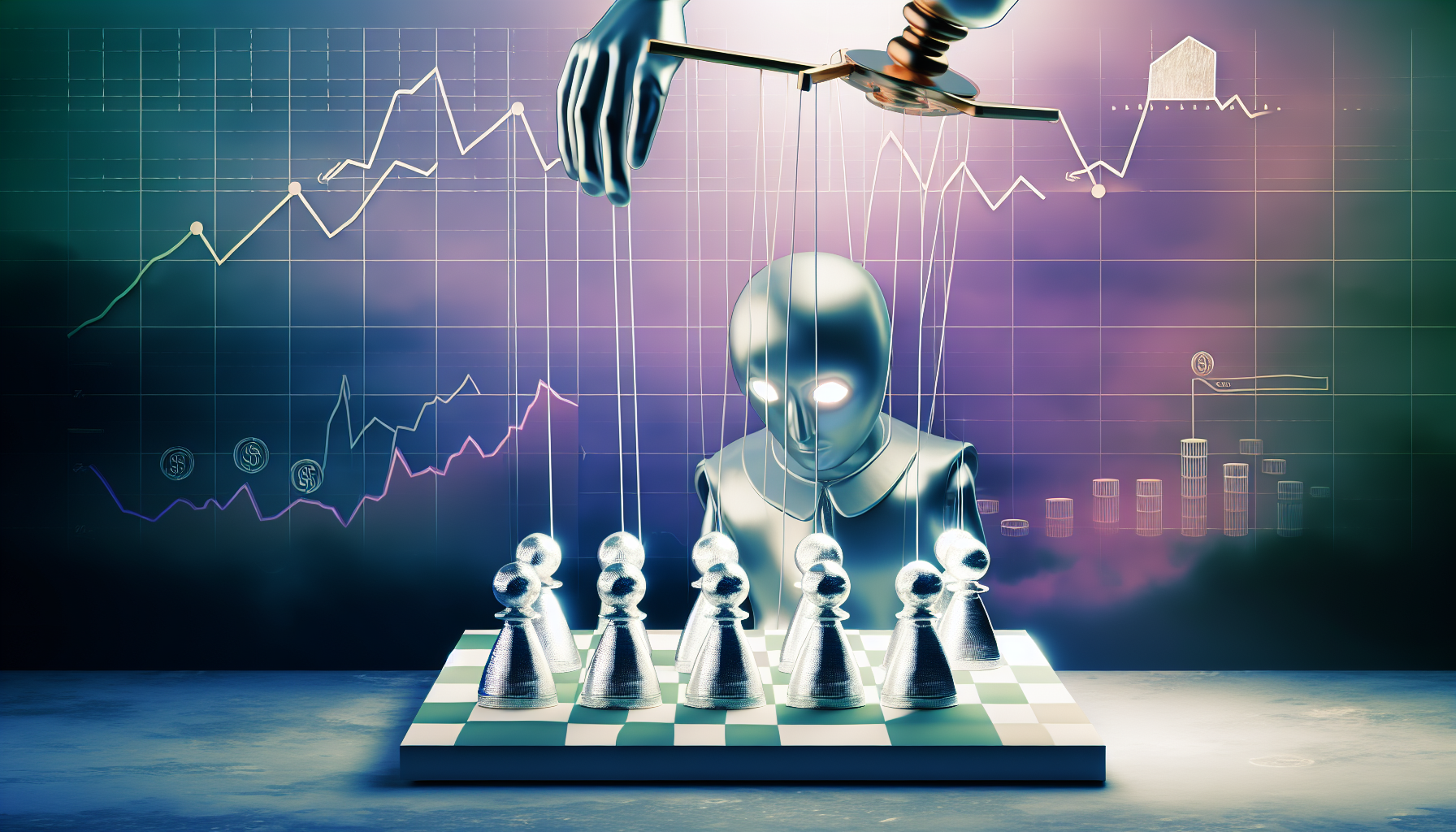 Eine Illustration, die das Konzept des strategischen Kaufs von Silber veranschaulicht. Das Bild kÃ¶nnte ein Schachbrett zeigen, auf dem Figuren aus schimmerndem Silber bestehen. Im Hintergrund kÃ¶nnte ein Puppenspieler mit nachdenklichem Ausdruck die Figuren bewegen, was strategische Entscheidungen symbolisiert. Einige Diagramme und Grafiken, die die schwankenden Silberpreise darstellen, kÃ¶nnten im Hintergrund zu sehen sein und den strategischen Aspekt des Silberkaufs verdeutlichen, wobei die Bedeutung von Timing und MarktverstÃ¤ndnis hervorgehoben wird. Die Szenerie wÃ¤re sanft beleuchtet und wÃ¼rde eine AtmosphÃ¤re von Konzentration und Fokus schaffen.
