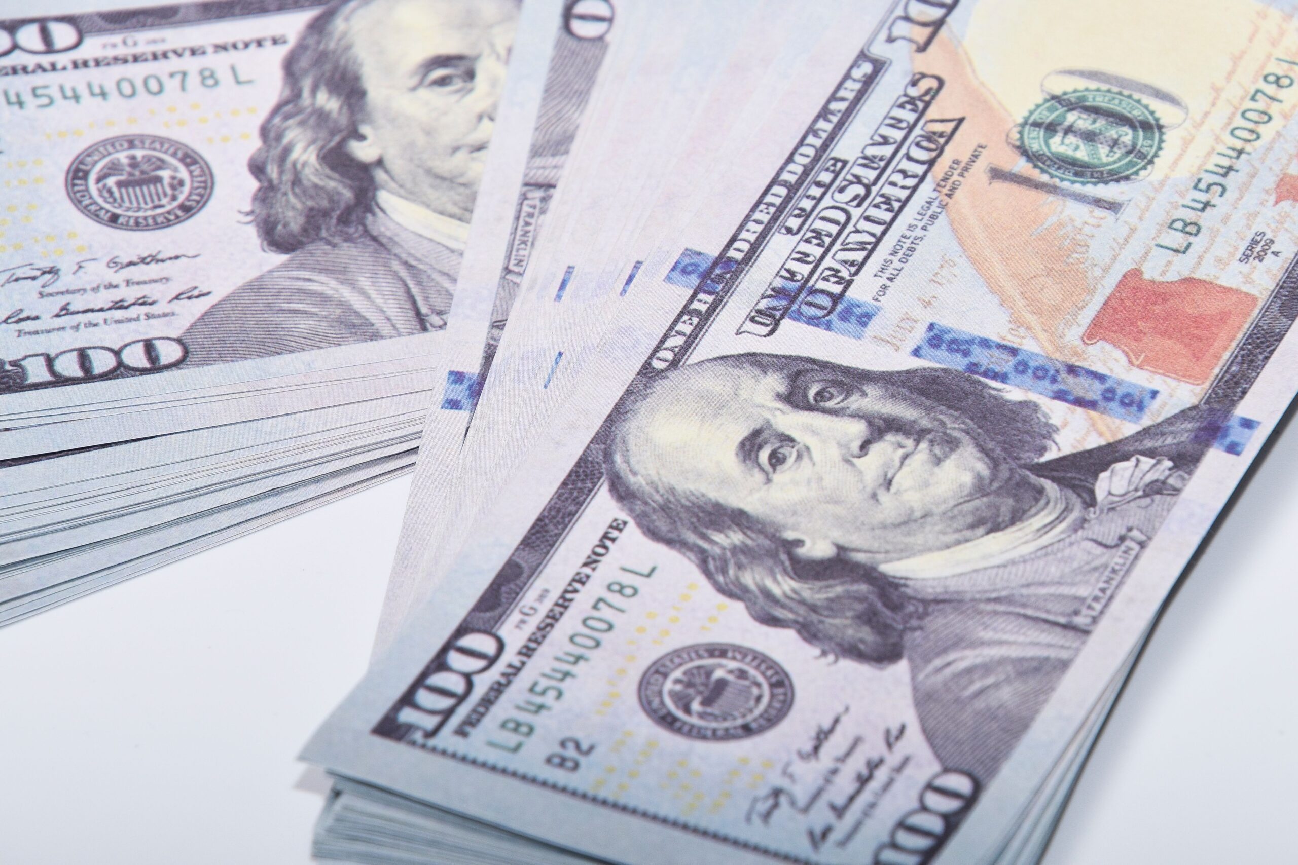 Kostenloses Stock Foto zu 100 us-dollar, amerikanische währung, banknoten