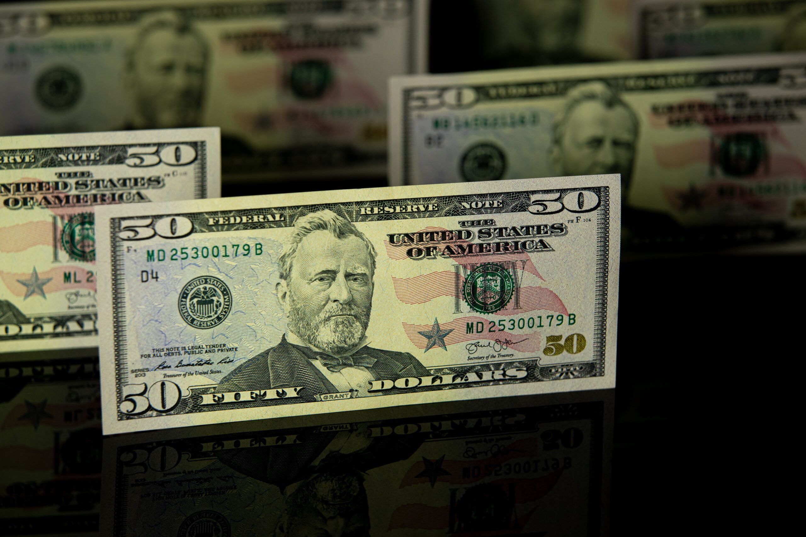 Kostenloses Stock Foto zu 50, amerikanische währung, bankensektor